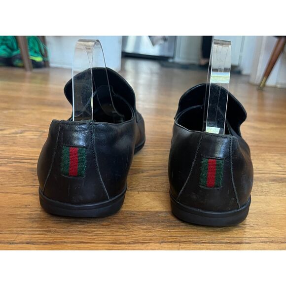 Gucci Black Leather Slip On Slide Loafers Shoes  Mens Size 9 main image 8